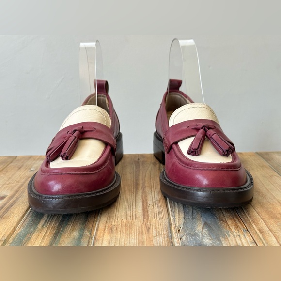 Sam Edelman Caylia Burgundy Ivory Tassel Loafer Women's Size 5.5 M - Picture 8 of 9